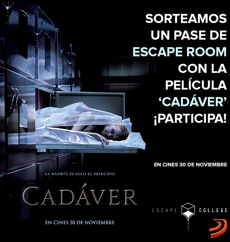 Sorteamos un pase de Escape Room con la película Cadáver Sorteamos un pase de Escape Room con la película Cadáver