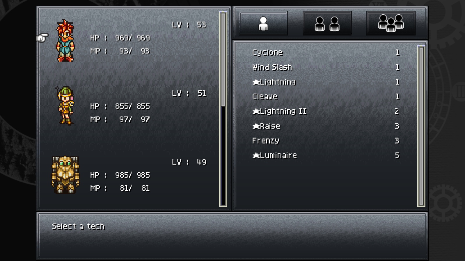 Chrono Trigger renueva su interfaz de usuario en PC
